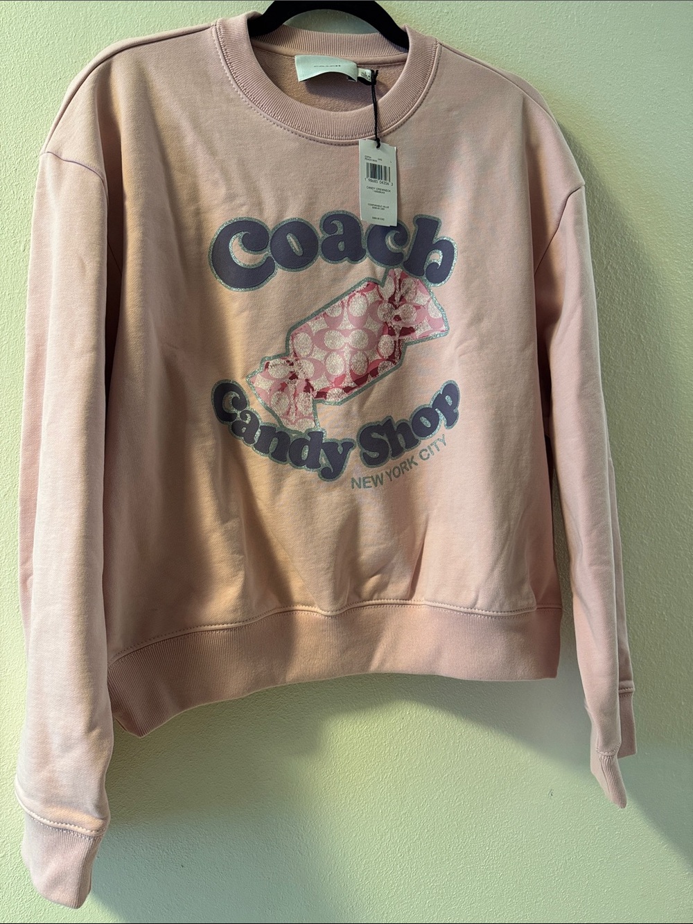 Coach Pink Candy Shop Logo Crewneck Sweatshirt
